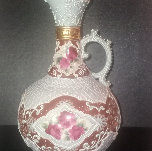 This breathtaking NipponHand Painted Moriage Pitcher is beautiful. - Picture 2 of 15